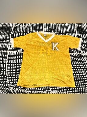 Vintage Don Alleson USA Yellow Mesh Jersey SHIPMAN 44 Retro Sportswear